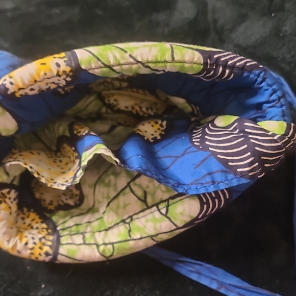 Vibrant Blue Floral Shoulder Bag From NIGERIA like New - Picture 4 of 6